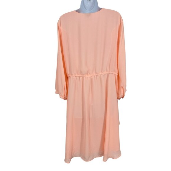 Torrid Pink Georgette Wrap Tunic Blouse High Low Hem Size 1X - Picture 2 of 11